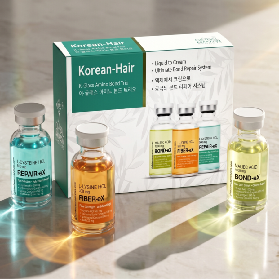 Korean-Hair K-Glass Amino Bond Trio — FIBER-eX + REPAIR-eX + BOND-eX